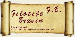 Filotije Brusin vizit kartica